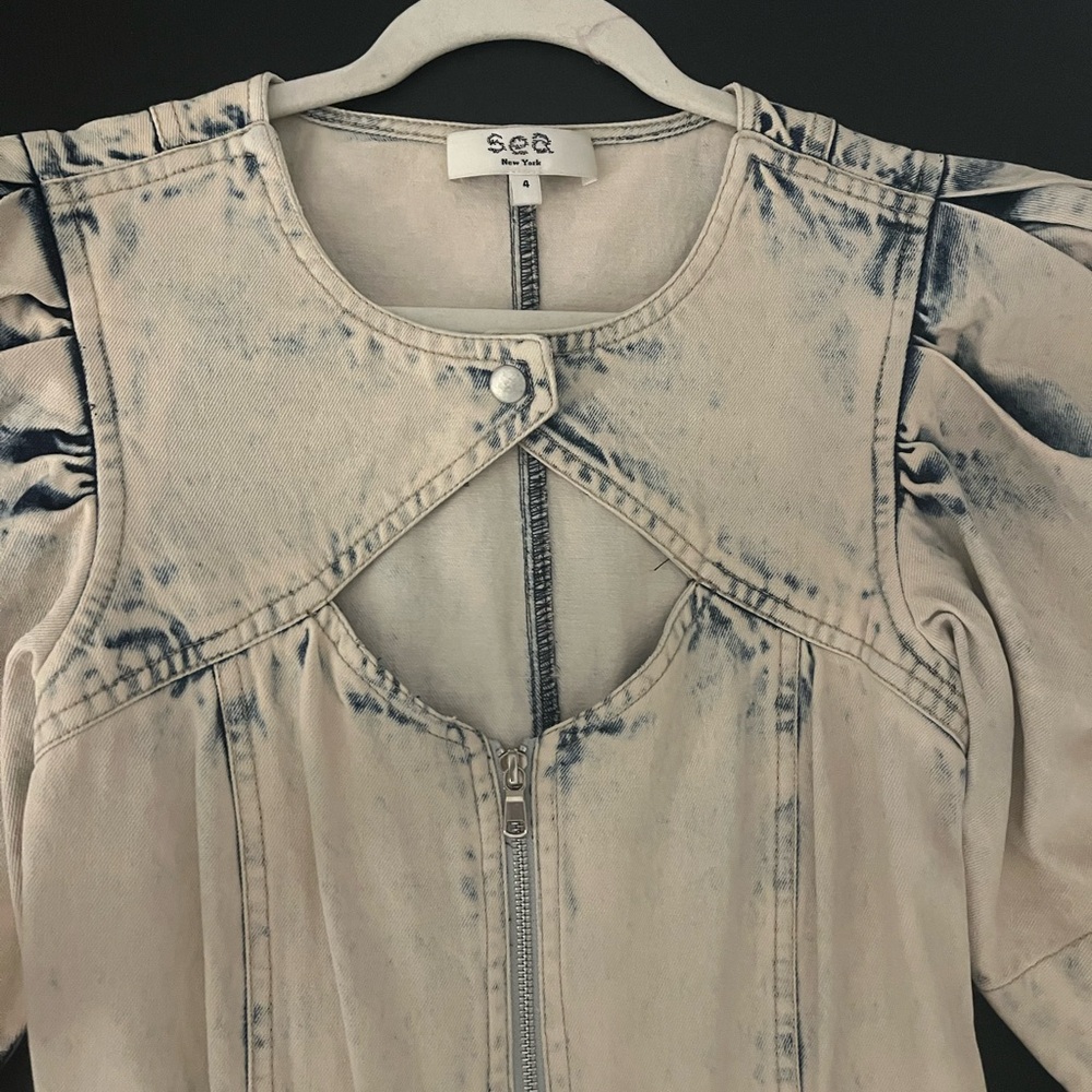 Sea New York Bleached Puff Sleeve Jumpsuit - Picture 2 of 4